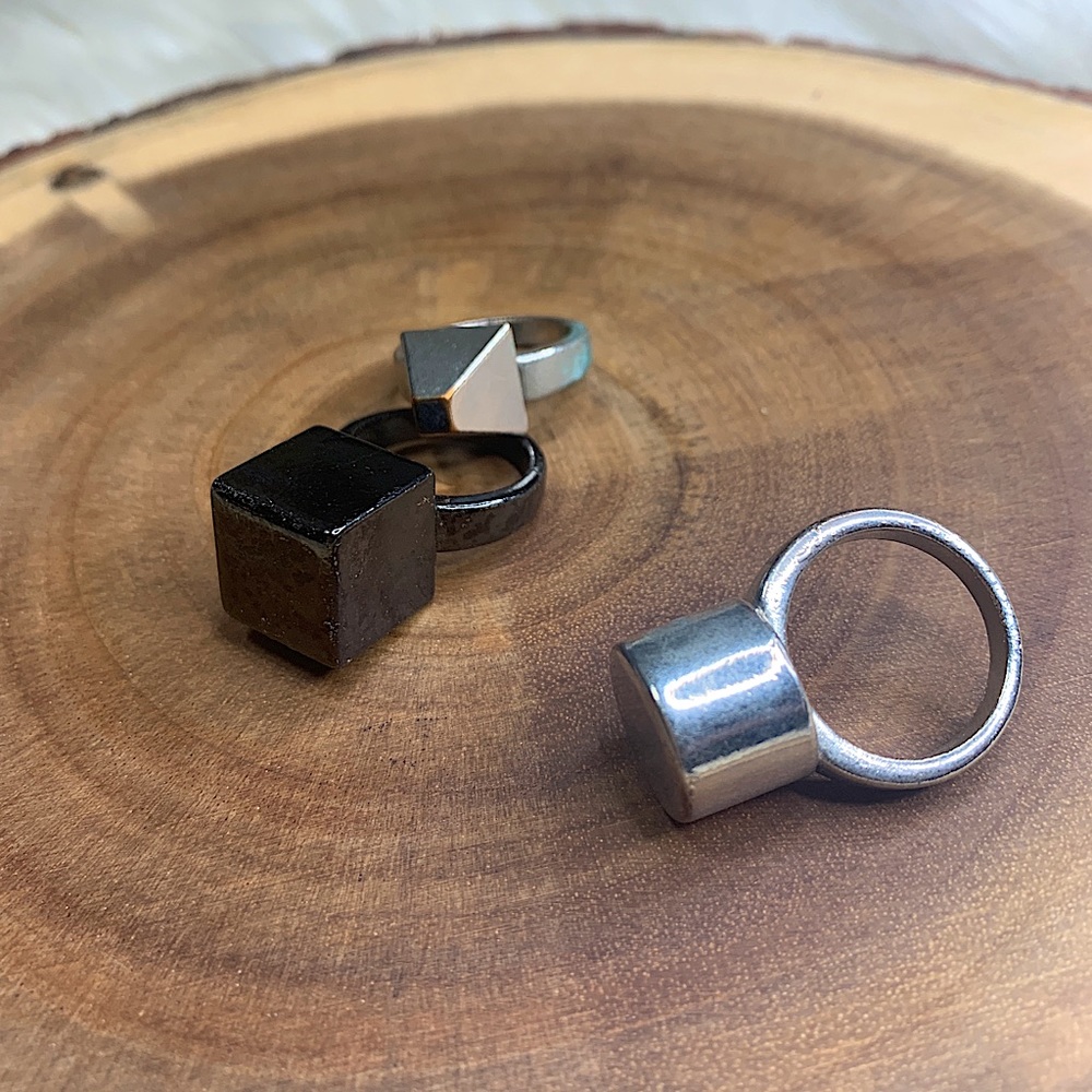 Geometric Costume Jewelry Ring Set